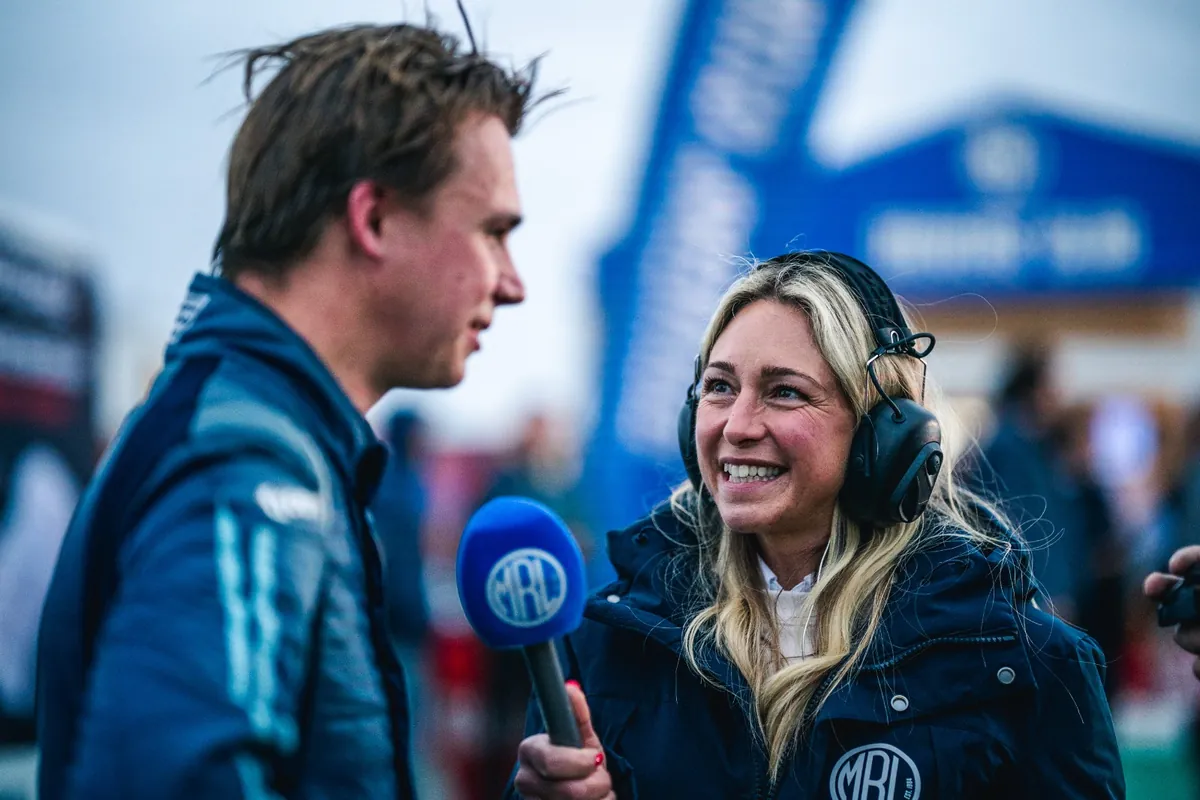 Connor Kay interviewed after finishing second overall in the Pall Mall Cup at Silverstone